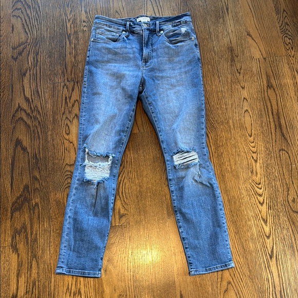 Good American Ripped Blue Skinny Jeans - Picture 1 of 3